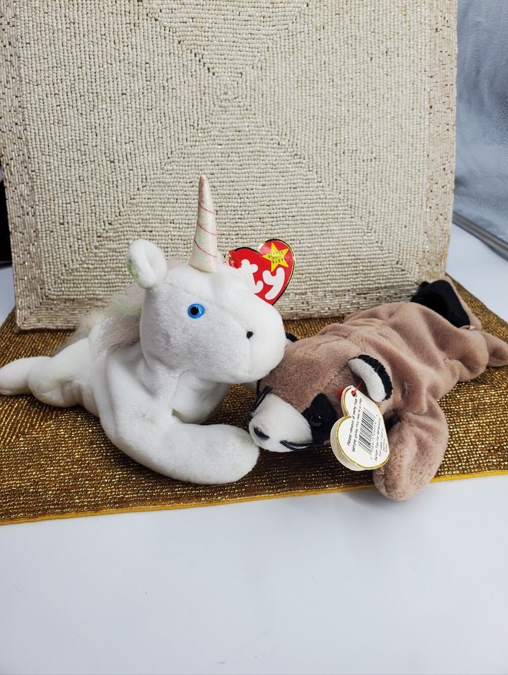 TY Beanie Baby - Mystic the Unicorn & Ringo the Raccoon (C17)